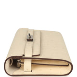 Hermes Kelly Wallet To Go Gris Nata Ostrich Palladium Hardware - Thumbnail View 4