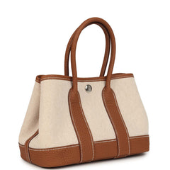 Hermes Garden Party Neo 23 Beige-Ecru Toile H Canvas and Gold Negonda Palladium Hardware