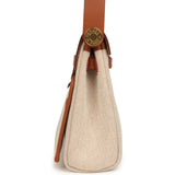 Hermes Herbag Zip 20 Mini Ecru and Beige Toile H Canvas and Fauve Vache Hunter Gold Hardware - Thumbnail View 3