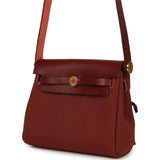Hermes Herbag Zip 20 Mini Rouge H Toile Militaire Canvas and Vache Hunter Gold Hardware - Thumbnail View 5