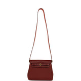 Hermes Herbag Zip 20 Mini Rouge H Toile Militaire Canvas and Vache Hunter Gold Hardware - Thumbnail View 6