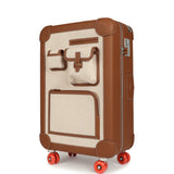 Hermes R.M.S. Cabine Cargo Suitcase Ecru & Beige Toile H and Fauve Regate Palladium Hardware - Thumbnail View 6