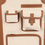 Hermes R.M.S. Cabine Cargo Suitcase Ecru & Beige Toile H and Fauve Regate Palladium Hardware - Thumbnail View 8