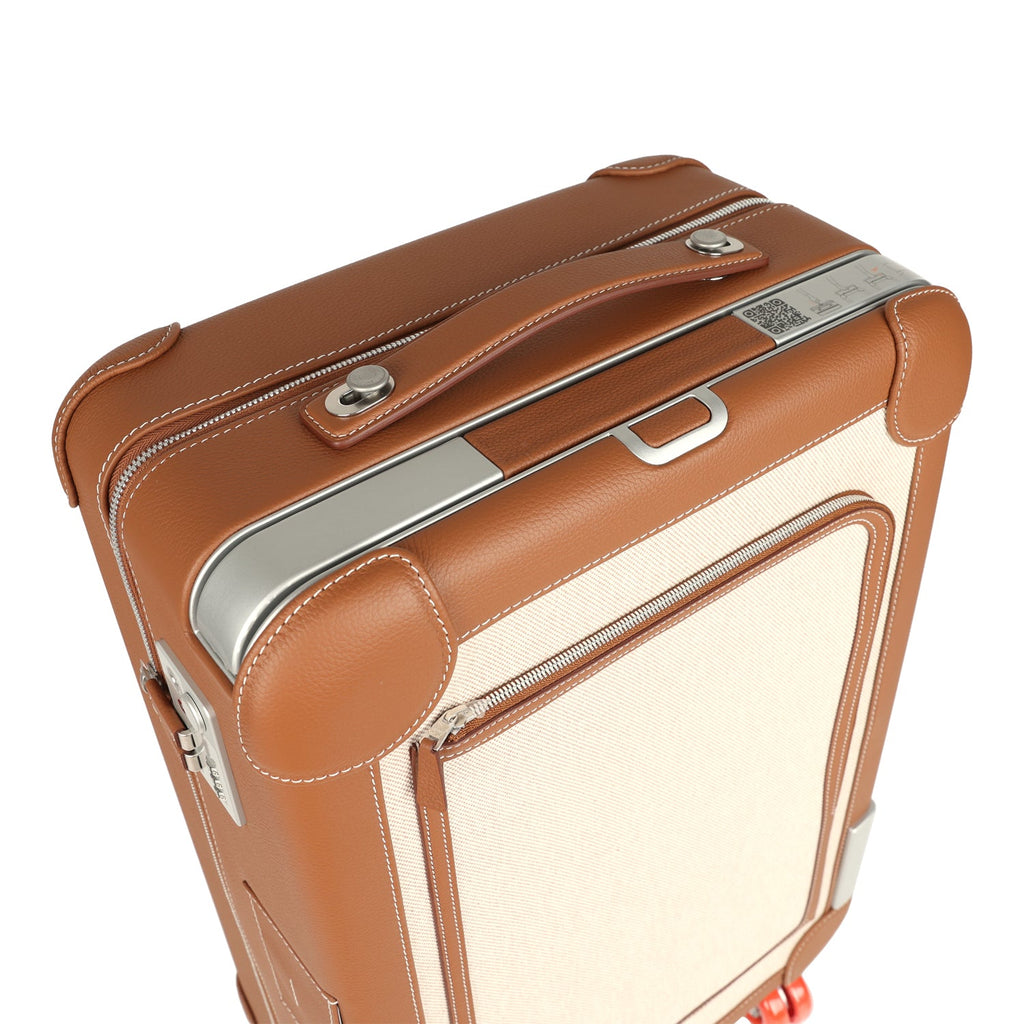 Hermes R M S Cabine Cargo Suitcase Ecru Beige Toile H And Fauve Reg Hermes R M S Cabine Cargo Suitcase Ecru Beige Toile H And Fauve Reg