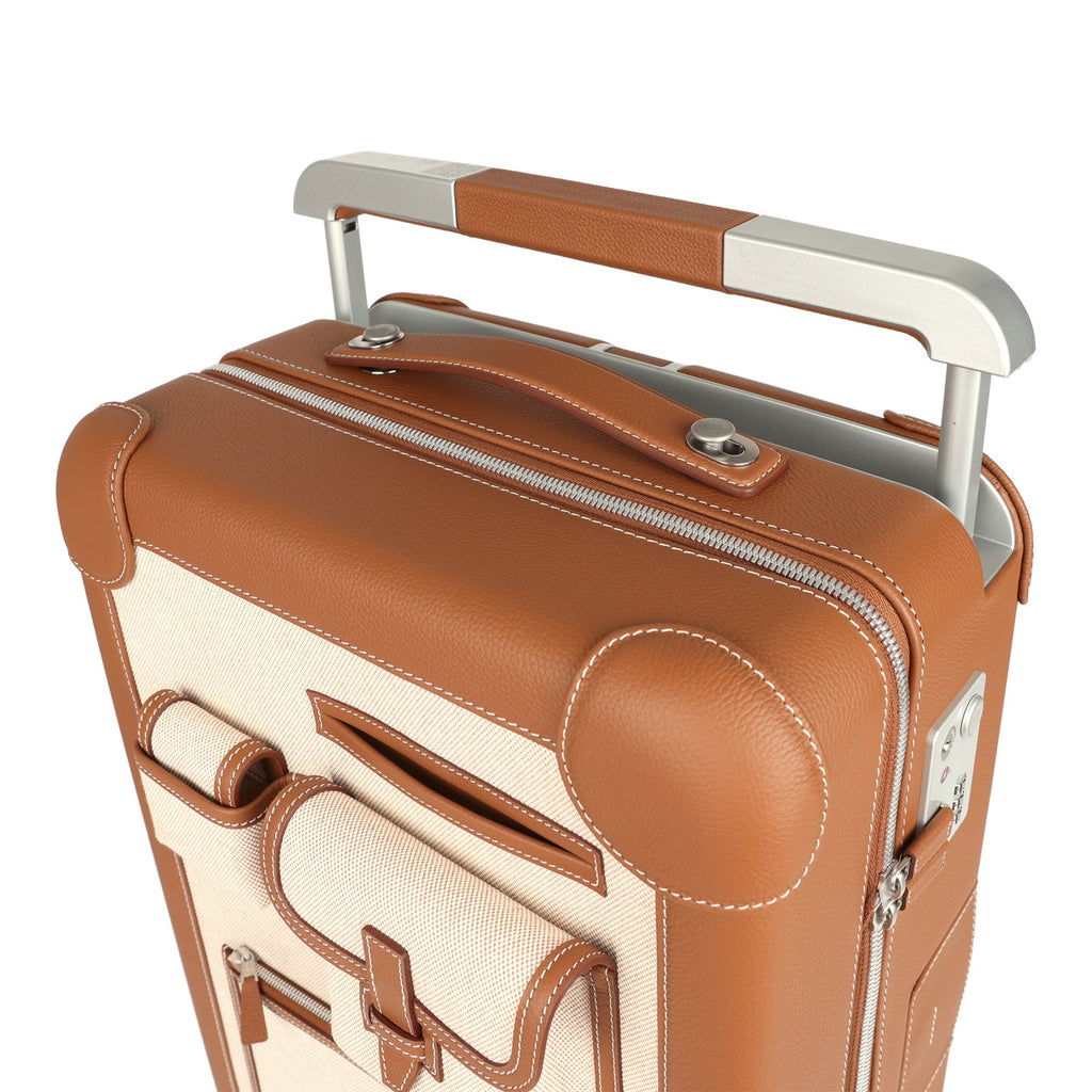 Hermes R M S Cabine Cargo Suitcase Ecru Beige Toile H And Fauve Reg Hermes R M S Cabine Cargo Suitcase Ecru Beige Toile H And Fauve Reg
