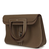 Hermes Halzan 25 Etoupe Clemence Palladium Hardware - Thumbnail View 5