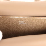Hermes Halzan 25 Etoupe Clemence Palladium Hardware - Thumbnail View 13