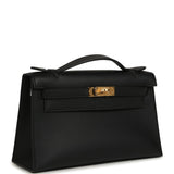 Pre-owned Hermes Kelly Pochette Black Swift Gold Hardware - Thumbnail View 2