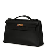 Pre-owned Hermes Kelly Pochette Black Swift Gold Hardware - Thumbnail View 5