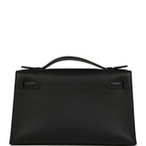 Pre-owned Hermes Kelly Pochette Black Swift Gold Hardware - Thumbnail View 4