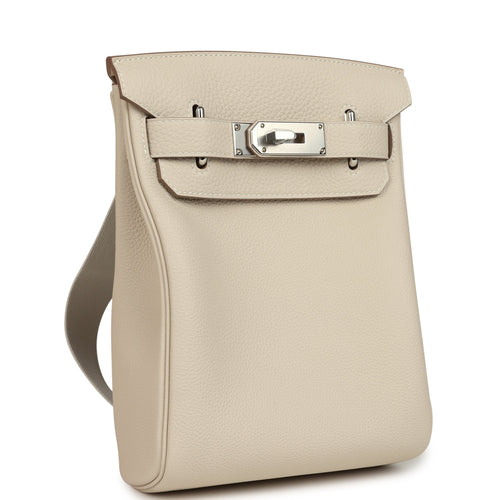 Hermes HAC A Dos PM Backpack Craie Togo Palladium Hardware