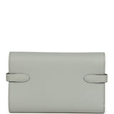 Pre-owned Hermes Medium Fold-Out Kelly Wallet Bleu Glacier Epsom Palladium Hardware