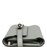 Pre-owned Hermes Medium Fold-Out Kelly Wallet Bleu Glacier Epsom Palladium Hardware