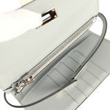 Pre-owned Hermes Medium Fold-Out Kelly Wallet Bleu Glacier Epsom Palladium Hardware