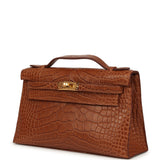 Hermes Kelly Pochette Gold Matte Alligator Gold Hardware - Thumbnail View 5
