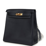 Hermes Kelly Ado II Backpack Bleu Nuit Evercolor Gold Hardware - Thumbnail View 5