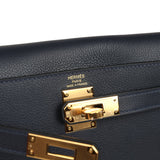 Hermes Kelly Ado II Backpack Bleu Nuit Evercolor Gold Hardware - Thumbnail View 10