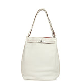 Pre-owned Hermes So Kelly 26 White Verso Clemence Palladium Hardware - Thumbnail View 7