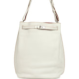 Pre-owned Hermes So Kelly 26 White Verso Clemence Palladium Hardware - Thumbnail View 1