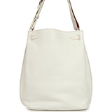 Pre-owned Hermes So Kelly 26 White Verso Clemence Palladium Hardware - Thumbnail View 4