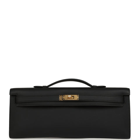 Hermes Kelly Cut Black Swift Gold Hardware