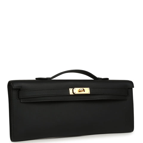 Hermes Kelly Cut Black Swift Gold Hardware