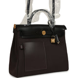 Hermes Herbag Zip Pocket PM 31 Ebene Militaire Canvas and Black Vache Hunter Gold Hardware - Thumbnail View 2