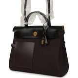 Hermes Herbag Zip Pocket PM 31 Ebene Militaire Canvas and Black Vache Hunter Gold Hardware - Thumbnail View 5
