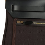 Hermes Herbag Zip Pocket PM 31 Ebene Militaire Canvas and Black Vache Hunter Gold Hardware - Thumbnail View 9