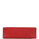Hermes Kelly Pochette Rouge Vif Ostrich Palladium Hardware - Thumbnail View 6