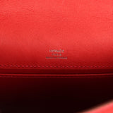 Hermes Kelly Pochette Rouge Vif Ostrich Palladium Hardware - Thumbnail View 7