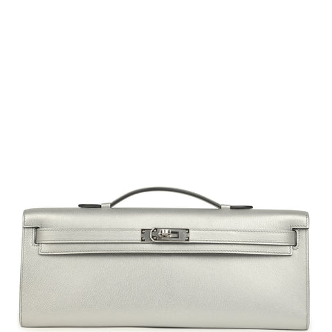 Hermes Kelly Cut Argent Chevre Chamkilight Palladium Hardware