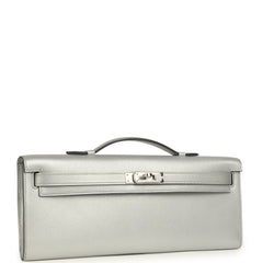 Hermes Kelly Cut Argent Chevre Chamkilight Palladium Hardware