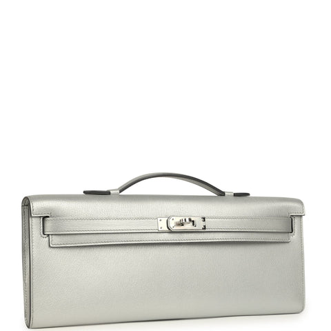 Hermes Kelly Cut Argent Chevre Chamkilight Palladium Hardware