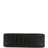 Hermes Kelly Pochette Black Matte Alligator Palladium Hardware - Thumbnail View 6