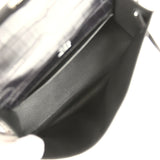 Hermes Kelly Pochette Black Matte Alligator Palladium Hardware - Thumbnail View 8
