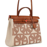 Hermes Special Order (HSS) Herbag Zip PM 31 "Circuit 24" Fauve and Ecru Toile H Canvas and Fauve Hunter Lacquered Palladium Hardware - Thumbnail View 2