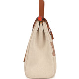 Hermes Special Order (HSS) Herbag Zip PM 31 "Circuit 24" Fauve and Ecru Toile H Canvas and Fauve Hunter Lacquered Palladium Hardware - Thumbnail View 3