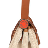 Hermes Special Order (HSS) Herbag Zip PM 31 "Circuit 24" Fauve and Ecru Toile H Canvas and Fauve Hunter Lacquered Palladium Hardware - Thumbnail View 4