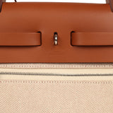 Hermes Special Order (HSS) Herbag Zip PM 31 "Circuit 24" Fauve and Ecru Toile H Canvas and Fauve Hunter Lacquered Palladium Hardware - Thumbnail View 7