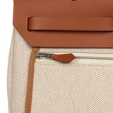 Hermes Special Order (HSS) Herbag Zip PM 31 "Circuit 24" Fauve and Ecru Toile H Canvas and Fauve Hunter Lacquered Palladium Hardware - Thumbnail View 8