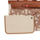 Hermes Special Order (HSS) Herbag Zip PM 31 "Circuit 24" Fauve and Ecru Toile H Canvas and Fauve Hunter Lacquered Palladium Hardware - Thumbnail View 11