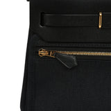 Hermes Herbag Zip 20 Mini Black Toile Militaire Canvas and Black Vache Hunter Gold Hardware - Thumbnail View 8