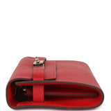 Hermes Kelly Wallet To Go Rouge Casaque Epsom Palladium Hardware - Thumbnail View 4