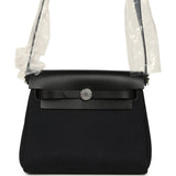 Hermes Herbag Zip 20 Mini Black Toile Militaire Canvas and Vache Hunter Palladium Hardware - Thumbnail View 1