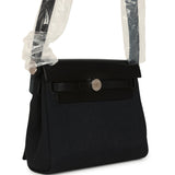 Hermes Herbag Zip 20 Mini Black Toile Militaire Canvas and Vache Hunter Palladium Hardware - Thumbnail View 2