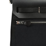 Hermes Herbag Zip 20 Mini Black Toile Militaire Canvas and Vache Hunter Palladium Hardware - Thumbnail View 9