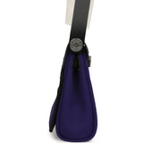 Hermes Herbag Zip 20 Mini Purple Toile Militaire Canvas and Black Vache Hunter Palladium Hardware - Thumbnail View 3