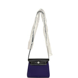 Hermes Herbag Zip 20 Mini Purple Toile Militaire Canvas and Black Vache Hunter Palladium Hardware - Thumbnail View 7