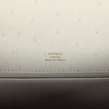 Hermes Kelly Pochette Gris Perle Ostrich Gold Hardware - Thumbnail View 7